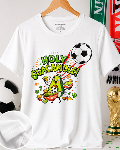 Holy Guacamole Soccer T-Shirt — Funny Avocado Football Fan Tee