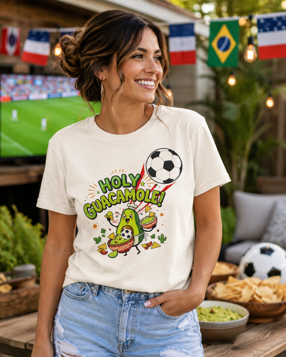 Holy Guacamole Soccer T-Shirt — Funny Avocado Football Fan Tee