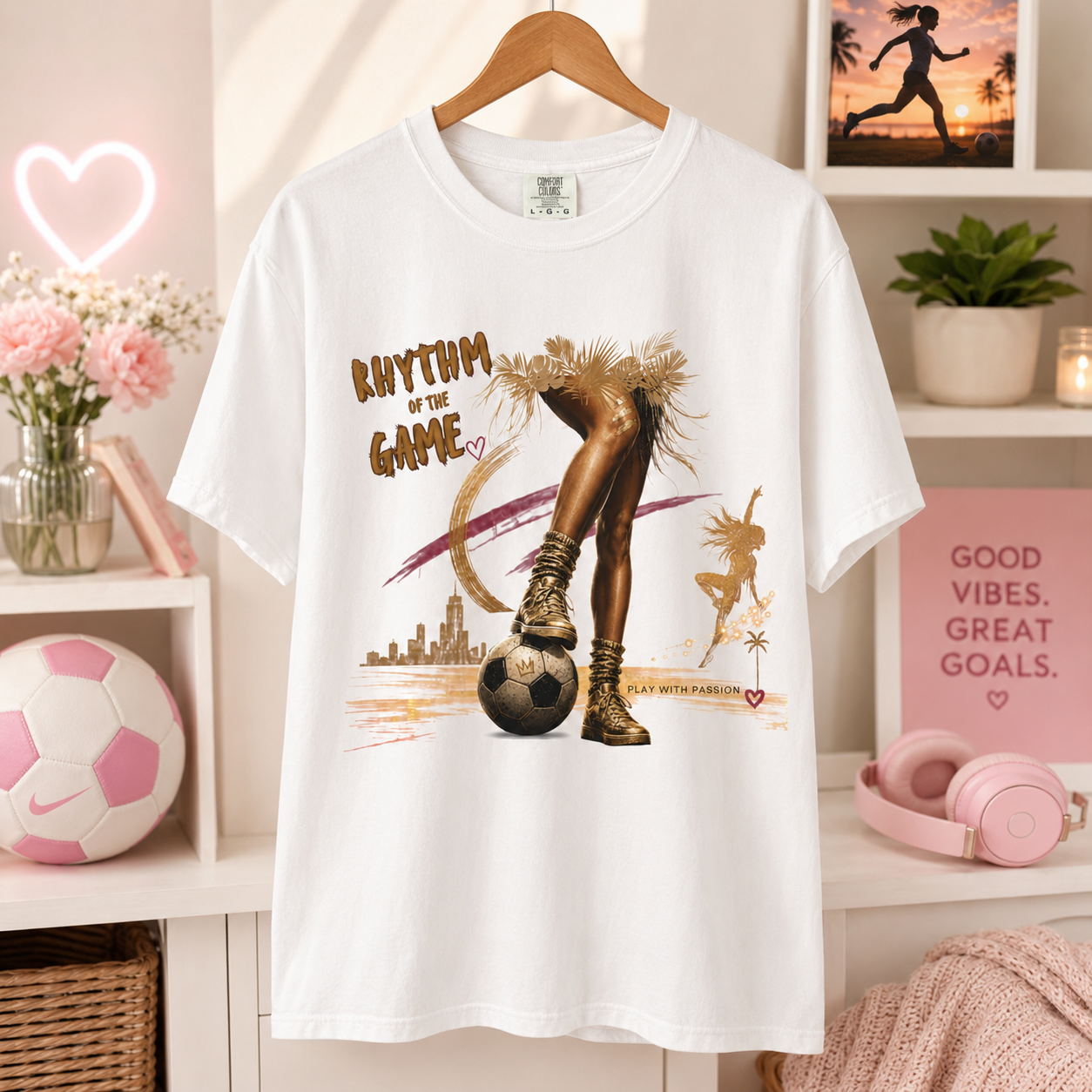Rhythm of the Game Soccer Graphic T-shirt | Vintage Football Fan Tee
