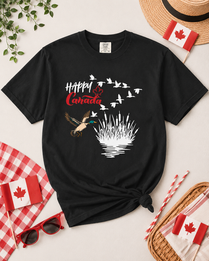 Canada Day Flying Geese T-Shirt — Wildlife Nature Celebration Tee
