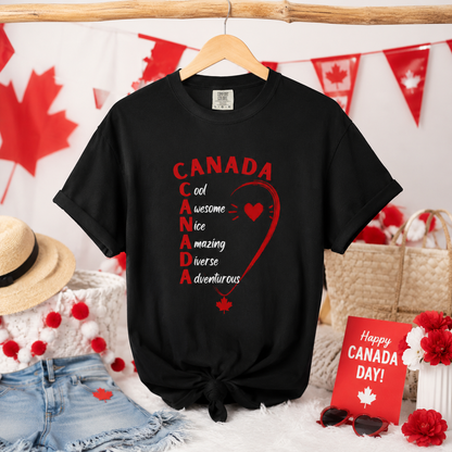 Canada acrostic poem T-shirt | Maple leaf, Canada pride