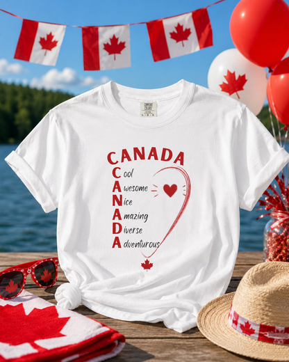 Canada acrostic poem T-shirt | Maple leaf, Canada pride