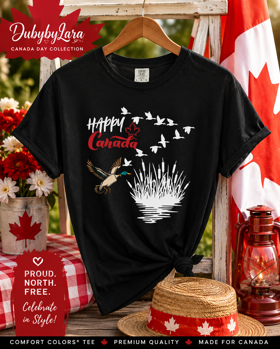Canada Day Flying Geese T-Shirt — Wildlife Nature Celebration Tee