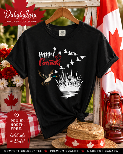 Canada Day Flying Geese T-Shirt — Wildlife Nature Celebration Tee