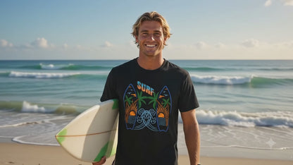 Surf Graphic T-Shirt — Surf Design Unisex Jersey Short Sleeve Tee